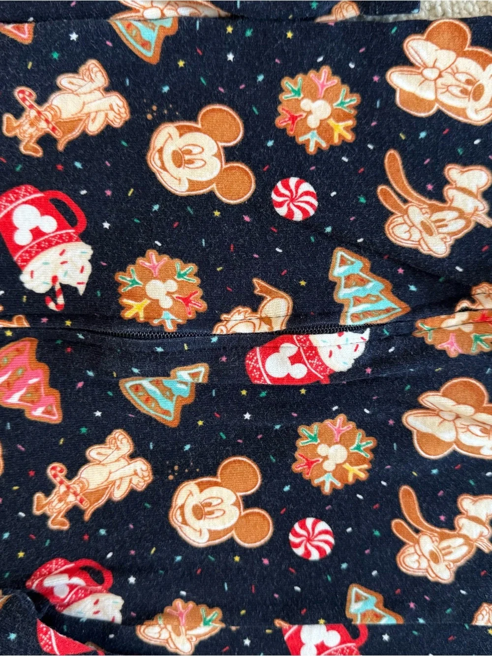 Children's Holiday Print Onesie - Black with Gingerbread & Candy Motifs